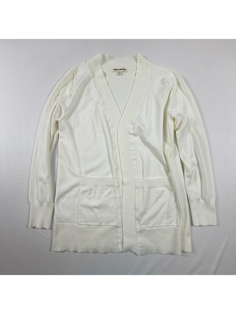 Zenana Outfitters Women's White Long Sleeve Open Front Cardigan Small